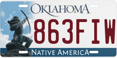 OK license plate 863FIW