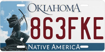OK license plate 863FKE