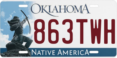 OK license plate 863TWH