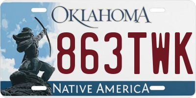 OK license plate 863TWK