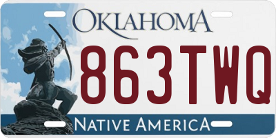OK license plate 863TWQ