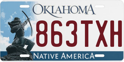 OK license plate 863TXH
