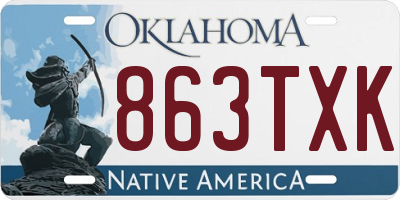 OK license plate 863TXK