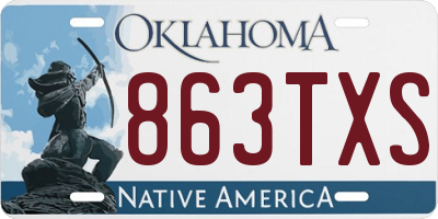 OK license plate 863TXS