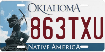 OK license plate 863TXU