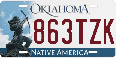 OK license plate 863TZK