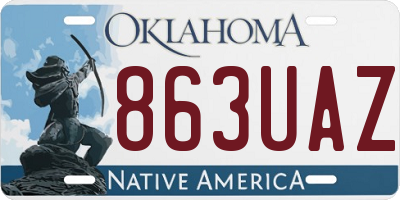 OK license plate 863UAZ