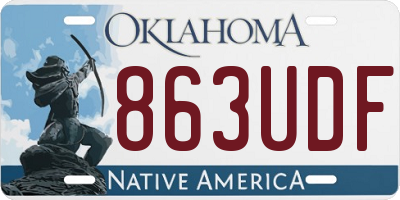 OK license plate 863UDF