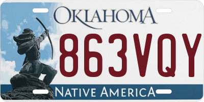 OK license plate 863VQY