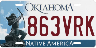 OK license plate 863VRK