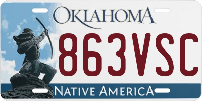 OK license plate 863VSC