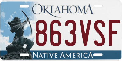 OK license plate 863VSF