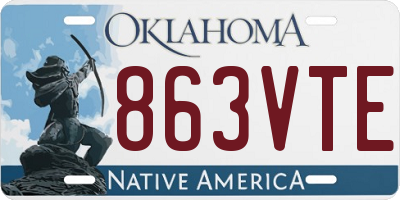 OK license plate 863VTE