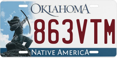 OK license plate 863VTM
