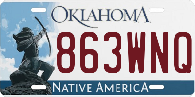 OK license plate 863WNQ