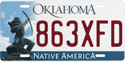 OK license plate 863XFD
