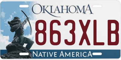 OK license plate 863XLB