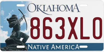 OK license plate 863XLO