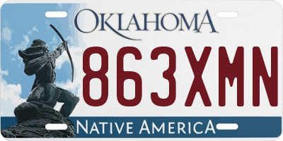 OK license plate 863XMN