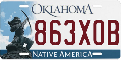 OK license plate 863XOB