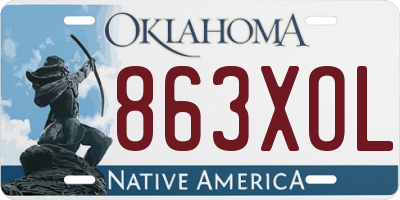 OK license plate 863XOL