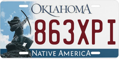 OK license plate 863XPI