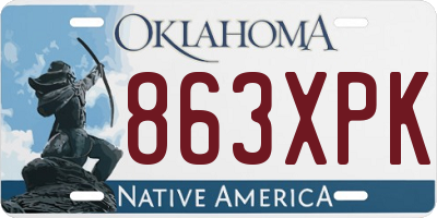 OK license plate 863XPK