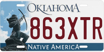 OK license plate 863XTR