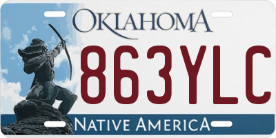 OK license plate 863YLC