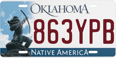 OK license plate 863YPB
