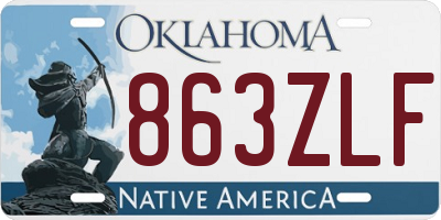OK license plate 863ZLF