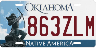 OK license plate 863ZLM