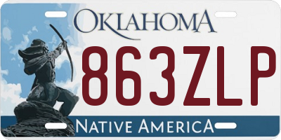 OK license plate 863ZLP