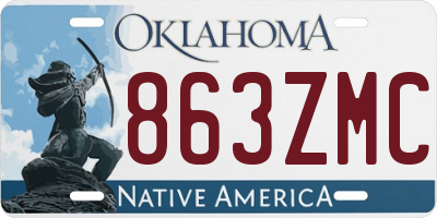 OK license plate 863ZMC