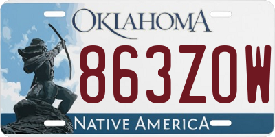 OK license plate 863ZOW