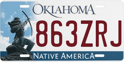 OK license plate 863ZRJ