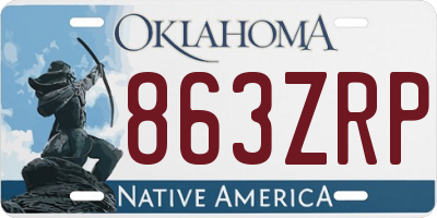 OK license plate 863ZRP