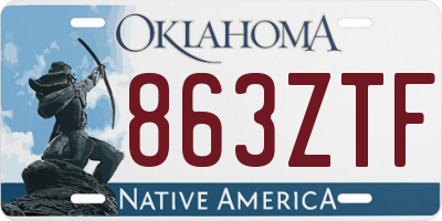 OK license plate 863ZTF