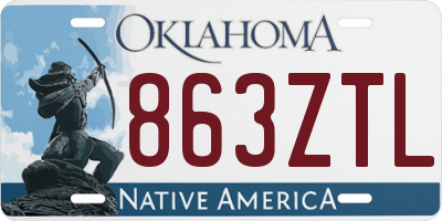 OK license plate 863ZTL