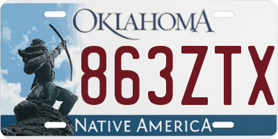 OK license plate 863ZTX