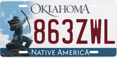 OK license plate 863ZWL