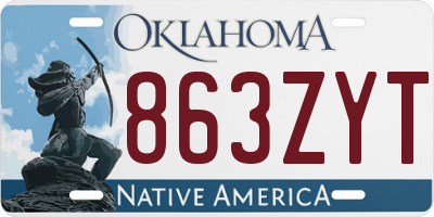 OK license plate 863ZYT