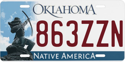 OK license plate 863ZZN