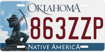 OK license plate 863ZZP
