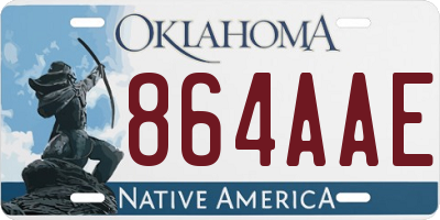 OK license plate 864AAE