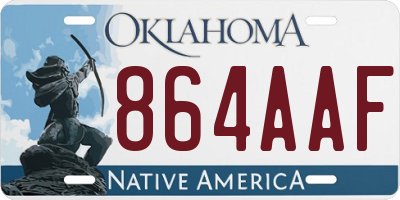 OK license plate 864AAF