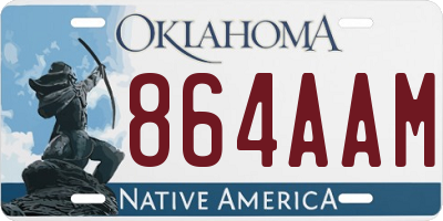 OK license plate 864AAM