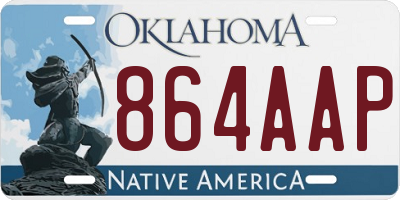 OK license plate 864AAP