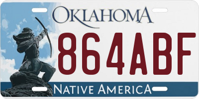 OK license plate 864ABF