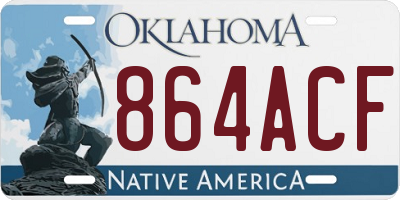 OK license plate 864ACF